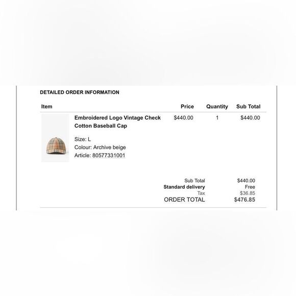 BURBERRY LIKE NEW CANVAS HAT - Picture 7 of 7